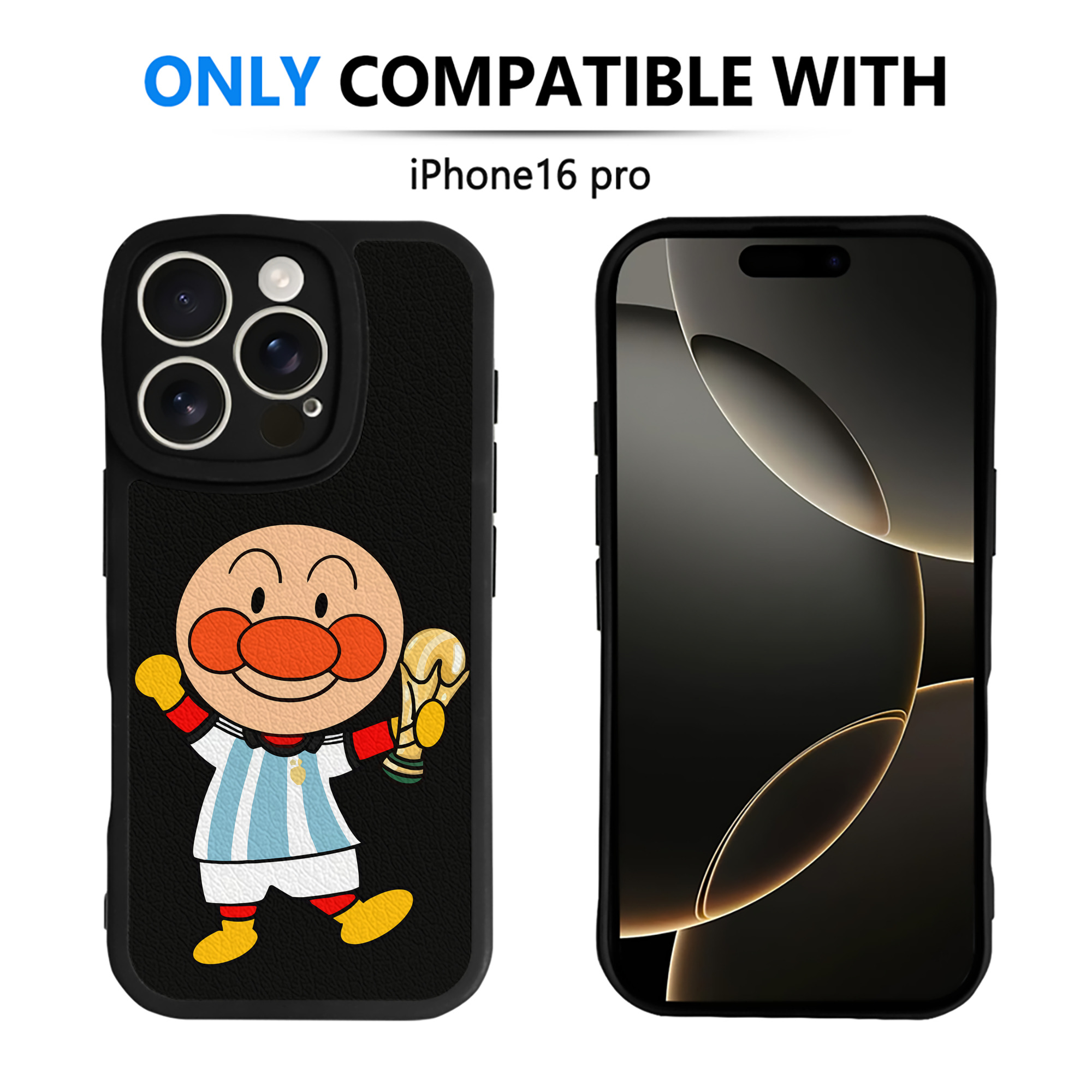 （画像用） アンパンマン Anpanman 【iPhone 16シリーズ対応】シリコンスマホケース（レザー調） 材質：シリコン